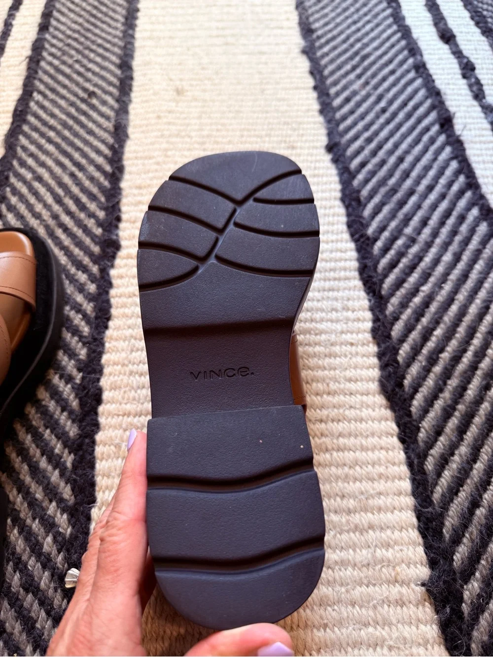 Vince Tan Leather Crisscross Slingback Sandals - Picture 5 of 8